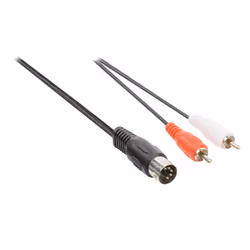 Valueline VLAP20200B10 câble audio 1 m DIN (5-pin) 2 x RCA Noir, Rouge, Blanc