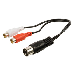 Valueline VLAP20250B02 câble audio 0,2 m DIN (5-pin) 2 x RCA Noir, Rouge, Blanc