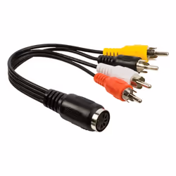 Valueline VLAP20475B02 câble vidéo et adaptateur 0,2 m 4 x RCA S-VHS Noir, Rouge, Blanc, Jaune