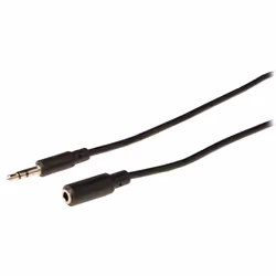 Valueline VLAP22050B30, 3,5mm, Mâle, 3,5mm, Femelle, 3 m, Noir