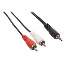 Valueline VLAP22200B15, 3,5mm, Mâle, 2 x RCA, Mâle, 1,5 m, Noir, Rouge, Blanc