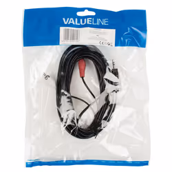 Valueline VLAP22200B50 câble audio 5 m 3,5mm 2 x RCA Noir, Rouge, Blanc