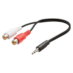 Valueline VLAP22250B02 câble audio 0,2 m 3,5mm 2 x RCA Noir, Rouge, Blanc