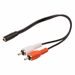 Valueline VLAP22255B02, 2 x RCA, Mâle, 3,5mm, Femelle, 0,2 m, Noir, Rouge, Blanc