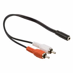 Valueline VLAP22255B02 câble audio 0,2 m 2 x RCA 3,5mm Noir, Rouge, Blanc