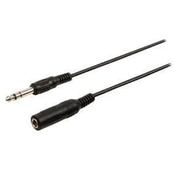 CÂBLE RALLONGE AUDIO STÉRÉO À FICHE JACK 635 MM MÂLE VERS 635 MM FEMELLE 500 M NOIR VALUELINE