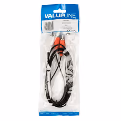 Valueline VLAP24200B15 câble audio 1,5 m 2 x RCA Noir, Rouge, Blanc