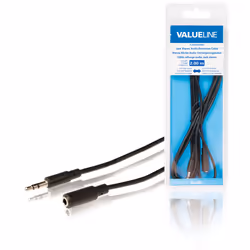 Valueline VLAB22050B20, 3,5mm, Mâle, 3,5mm, Femelle, 2 m, Noir