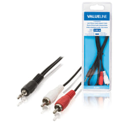 Valueline VLAB22200B10 câble audio 1 m 3,5mm 2 x RCA Noir, Rouge, Blanc