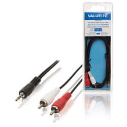 Valueline VLAB22200B15 câble audio 1,5 m 3,5mm 2 x RCA Noir, Rouge, Blanc
