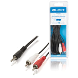 Valueline VLAB22200B50 câble audio 5 m 3,5mm 2 x RCA Noir, Rouge, Blanc