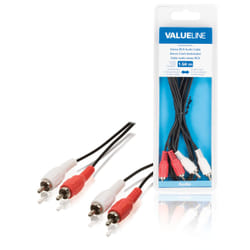 Valueline VLAB24200B15 câble audio 1,5 m 2 x RCA Noir, Rouge, Blanc