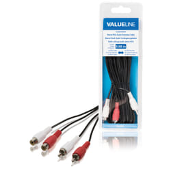 Valueline VLAB24205B50 câble audio 5 m 2 x RCA Noir, Rouge, Blanc
