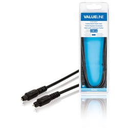 Valueline Toslink, 2m câble audio Noir