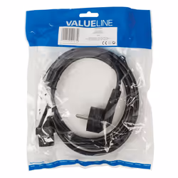 Valueline VLEP10000B20 câble électrique Noir 2 m Prise d'alimentation type F Coupleur C13
