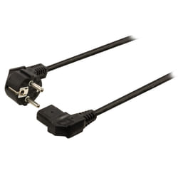 Valueline VLEP10020B20 câble électrique Noir 2 m Prise d'alimentation type F Coupleur C13