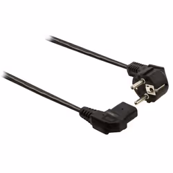 Valueline VLEP10020B20 câble électrique Noir 2 m Prise d'alimentation type F Coupleur C13