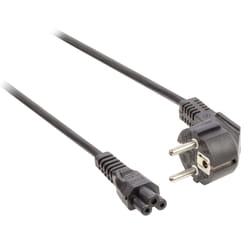 Valueline VLEP10100B20 câble électrique Noir 2 m Prise d'alimentation type F Coupleur C5