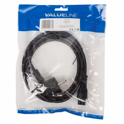 Valueline VLEP10100B20 câble électrique Noir 2 m Prise d'alimentation type F Coupleur C5