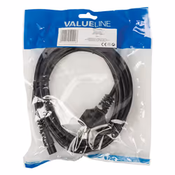 Valueline VLEP10130B30 câble électrique Noir 3 m Prise d'alimentation type F Coupleur C5