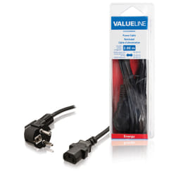 Valueline VLEB10000B20 câble électrique Noir 2 m Prise d'alimentation type F Coupleur C13