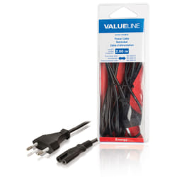 Valueline VLEB11040B20 câble électrique Noir 2 m CEE7/16 Coupleur C7