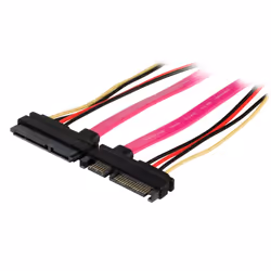 Valueline VLCP73125V05, 0,5 m, SATA I, SATA 22-pin, Mâle/Femelle, Noir, Rose, 90 mm