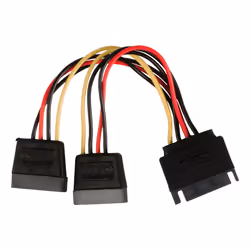 Valueline VLCP73190V015, 0,15 m, SATA 15 broches, 2 x SATA 15 broches, Mâle, Femelle, Droit