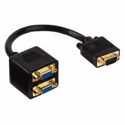 Valueline VGA/2x VGA, 0.20m, 0,20 m, VGA (D-Sub), 2 x VGA (D-Sub), Mâle, Femelle, Noir