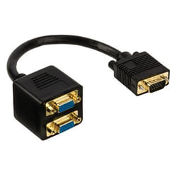 Valueline VGA/2x VGA, 0.20m câble VGA 0,20 m VGA (D-Sub) 2 x VGA (D-Sub) Noir