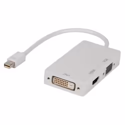 Valueline VLMP37465W0.20, 0,2 m, Mini DisplayPort, VGA + HDMI + DVI, Mâle, Femelle, Blanc