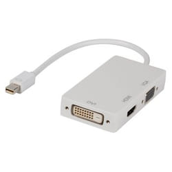 Valueline VLMP37465W0.20 câble vidéo et adaptateur 0,2 m Mini DisplayPort VGA + HDMI + DVI Blanc