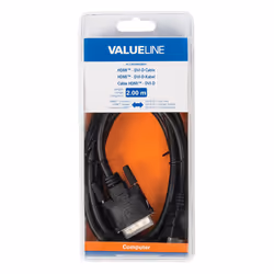 Valueline VLCB34800B20 câble vidéo et adaptateur 2 m HDMI DVI-D Noir