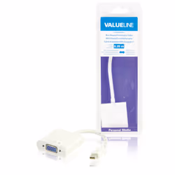 Valueline VLMB37850W02, 0,2 m, VGA (D-Sub), Mini DisplayPort, Mâle, Femelle, Blanc