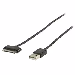 Valueline VLMB39100B10 câble de téléphone portable Noir 1 m USB A Apple 30-pin