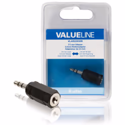 Valueline VLAB22930B, 3.5mm, 2,5 mm, Noir