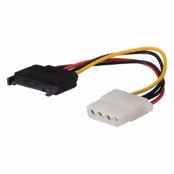 König SATA 15-pin/Molex 4-pin 0.15m, 0,15 m, SATA 15 broches, Molex (4-pin), Mâle, Femelle, Droit