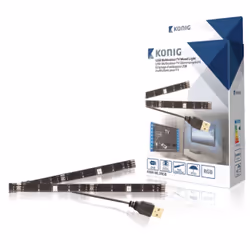 König KNM-ML2RGB, Intérieure, Ambiance, Noir, 16 ampoule(s), LED, 1000 mm