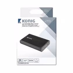 König CSU3HDE35S100 Boîtier de disques de stockage Boîtier HDD Noir 3.5"