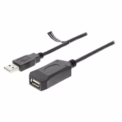 Valueline VLCRP6005, 5 m, USB A, USB A, USB 2.0, Mâle/Femelle, Noir