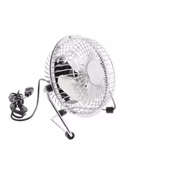 HQ FN04SI, Ventilateur à lame domestique, Argent, Table, Métal, 10 cm, Boutons