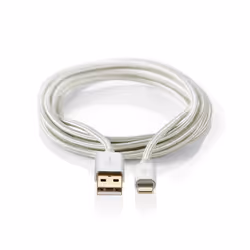 Nedis CCTB39300AL10, Aluminium, USB A, Lightning, 1 m, Mâle, Mâle