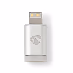 Nedis CCTB39901AL, Apple Lightning, USB Micro B Female, Aluminium