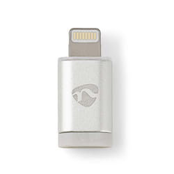 Nedis CCTB39901AL changeur de genre de câble Apple Lightning USB Micro B Female Aluminium