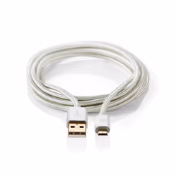 Nedis CCTB60500AL30, 3 m, USB A, Micro-USB B, USB 2.0, 480 Mbit/s, Aluminium