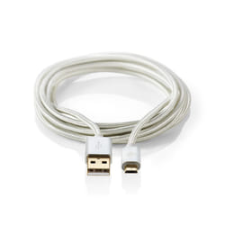 Nedis CCTB60500AL30 câble USB 3 m USB 2.0 USB A Micro-USB B Aluminium