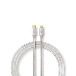 Nedis CCTB60650AL20 câble USB 2 m USB 2.0 Micro-USB B USB C Aluminium
