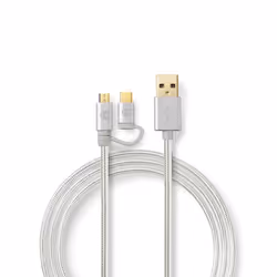 Nedis CCTB60610AL10, 1 m, USB A, Aluminium