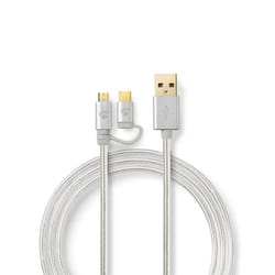 Nedis CCTB60610AL10 câble USB 1 m USB A Aluminium
