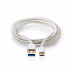 Nedis CCTB61600AL10, 1 m, USB A, USB C, USB 3.2 Gen 1 (3.1 Gen 1), 5000 Mbit/s, Aluminium